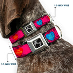 Dog Bone Seatbelt Buckle Collar - Candy Hearts