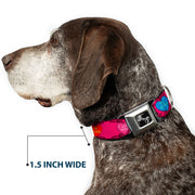 Dog Bone Seatbelt Buckle Collar - Candy Hearts