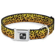 Dog Bone Seatbelt Buckle Collar - Cheetah