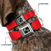 Dog Bone Seatbelt Buckle Collar - Christmas Red