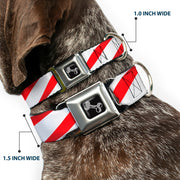Dog Bone Seatbelt Buckle Collar - Candy Cane