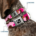 Load image into Gallery viewer, Dog Bone Seatbelt Buckle Collar - Camo Pink
