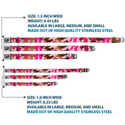 Dog Bone Seatbelt Buckle Collar - Camo Pink