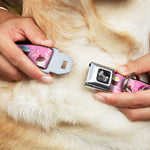 Dog Bone Seatbelt Buckle Collar - Cupcake Swirls Pink/Multi Color