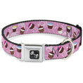 Load image into Gallery viewer, Dog Bone Seatbelt Buckle Collar - Cupcake Swirls Pink/Multi Color
