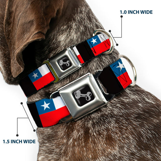 Dog Bone Seatbelt Buckle Collar - Chile Flags