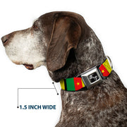 Dog Bone Seatbelt Buckle Collar - Cameroon Flags