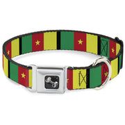 Dog Bone Seatbelt Buckle Collar - Cameroon Flags