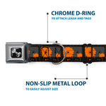 Dog Bone Seatbelt Buckle Collar - Cassette Splatter Gray/Orange
