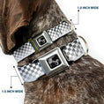 Load image into Gallery viewer, Dog Bone Seatbelt Buckle Collar - Checker Black/White Fade Out
