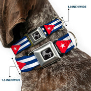 Dog Bone Seatbelt Buckle Collar - Cuba Flags