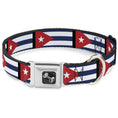 Load image into Gallery viewer, Dog Bone Seatbelt Buckle Collar - Cuba Flags
