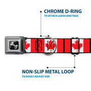 Dog Bone Seatbelt Buckle Collar - Canada Flags