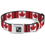 Dog Bone Seatbelt Buckle Collar - Canada Flags