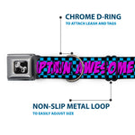 Dog Bone Seatbelt Buckle Collar - CAPTAIN AWESOME Turquoise Checker/Fuchsia