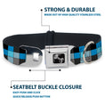 Load image into Gallery viewer, Dog Bone Seatbelt Buckle Collar - Checker Mosaic Blue
