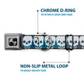 Load image into Gallery viewer, Dog Bone Seatbelt Buckle Collar - Checker & Stripe Skulls Gradient Blue/Fuchsia

