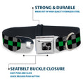 Load image into Gallery viewer, Dog Bone Seatbelt Buckle Collar - Checker Black/Gray/1 Green
