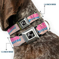 Load image into Gallery viewer, Dog Bone Seatbelt Buckle Collar - Crown Princess Oval Baby Pink/Baby Blue
