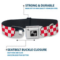 Load image into Gallery viewer, Dog Bone Seatbelt Buckle Collar - Checker Crimson/White
