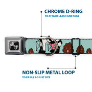 Dog Bone Seatbelt Buckle Collar - Cow Poops Color