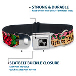 Dog Bone Seatbelt Buckle Collar - Death Before Dishonor Pink