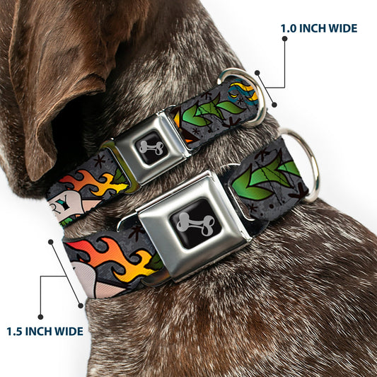 Dog Bone Seatbelt Buckle Collar - Death or Glory Gray