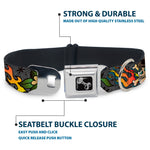 Dog Bone Seatbelt Buckle Collar - Death or Glory Gray