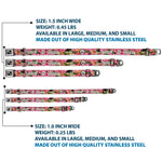 Dog Bone Seatbelt Buckle Collar - Death or Glory Pink