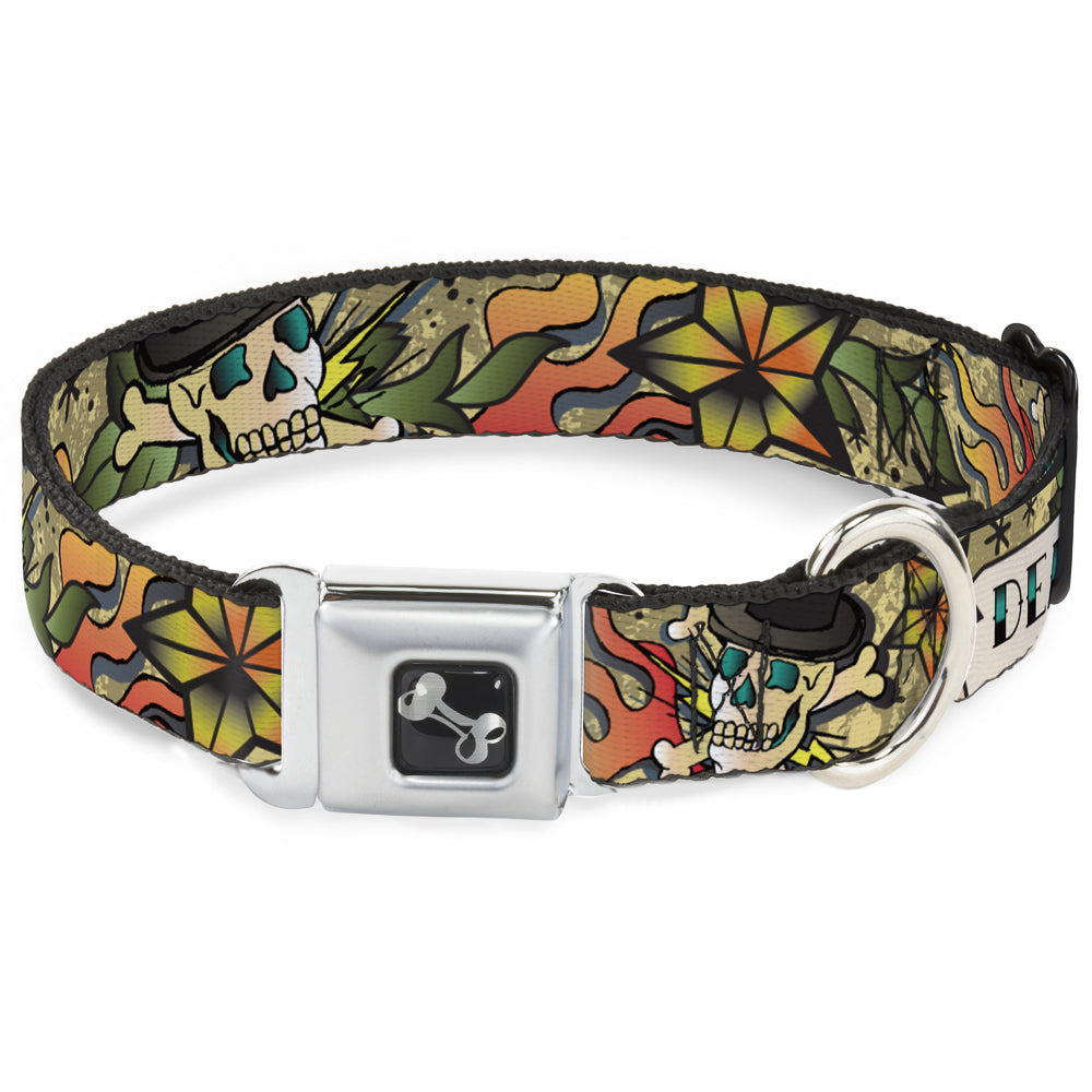 Dog Bone Seatbelt Buckle Collar - Death or Glory Tan