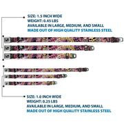 Dog Bone Seatbelt Buckle Collar - Dead Men Tell No Tales Pink