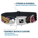 Dog Bone Seatbelt Buckle Collar - Dead Men Tell No Tales Pink
