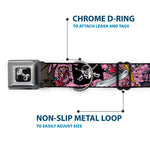Dog Bone Seatbelt Buckle Collar - Dead Men Tell No Tales Pink