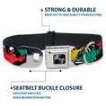 Load image into Gallery viewer, Dog Bone Seatbelt Buckle Collar - Dinosaurs/Paint Splatter Black/White/Multi Color
