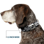 Dog Bone Seatbelt Buckle Collar - Death Before Dishonor Black/White