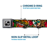 Dog Bone Seatbelt Buckle Collar - Death Before Dishonor CLOSE-UP Olive