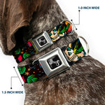 Dog Bone Seatbelt Buckle Collar - Death or Glory CLOSE-UP Black