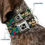 Dog Bone Seatbelt Buckle Collar - Death or Glory CLOSE-UP Gray