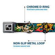 Dog Bone Seatbelt Buckle Collar - Death or Glory CLOSE-UP Gray