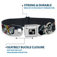 Load image into Gallery viewer, Dog Bone Seatbelt Buckle Collar - Dead Men Tell No Tales CLOSE-UP White
