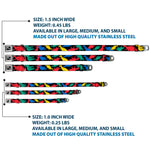 Dog Bone Seatbelt Buckle Collar - Dinosaurs Black/Multi Color