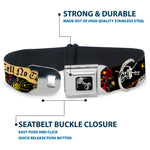 Dog Bone Seatbelt Buckle Collar - Dead Men Tell No Tales Black
