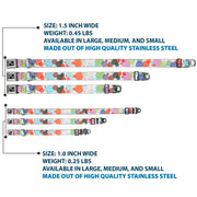 Dog Bone Seatbelt Buckle Collar - Dots White/Transparent Multi Color