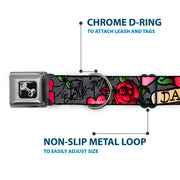 Dog Bone Seatbelt Buckle Collar - Dad & Dad Gray