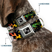 Dog Bone Seatbelt Buckle Collar - Death or Glory Black