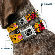 Dog Bone Seatbelt Buckle Collar - Dad & Dad Yellow