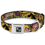 Dog Bone Seatbelt Buckle Collar - Dad & Dad Yellow