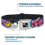 Dog Bone Seatbelt Buckle Collar - Dinosaur Cartoon