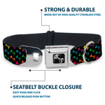 Dog Bone Seatbelt Buckle Collar - Dog Bone Black/Multi Color