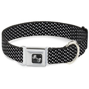 Dog Bone Seatbelt Buckle Collar - Dog Bone Black/White